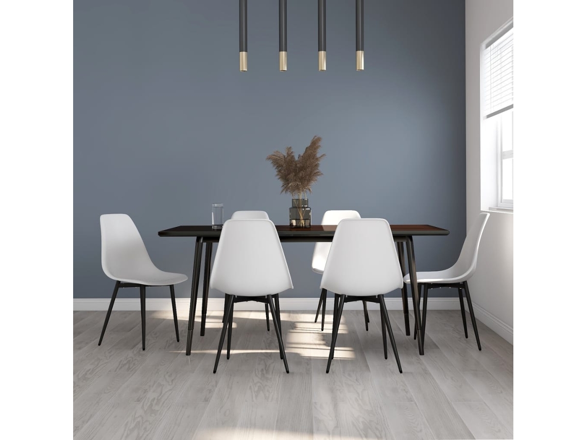 Vidaxl Cadeiras De Jantar 6 Pcs Pp Branco