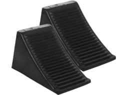 Conjunto de 2 Calços de Roda Preta Borracha para Reboque, Acessórios Práticos