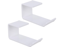 Suporte Para Fone De Ouvido Ultechnovo Em Acrílico Branco Pacote Com 2, Acessório Para Mesa Gamer Fácil De Instalar, Sem