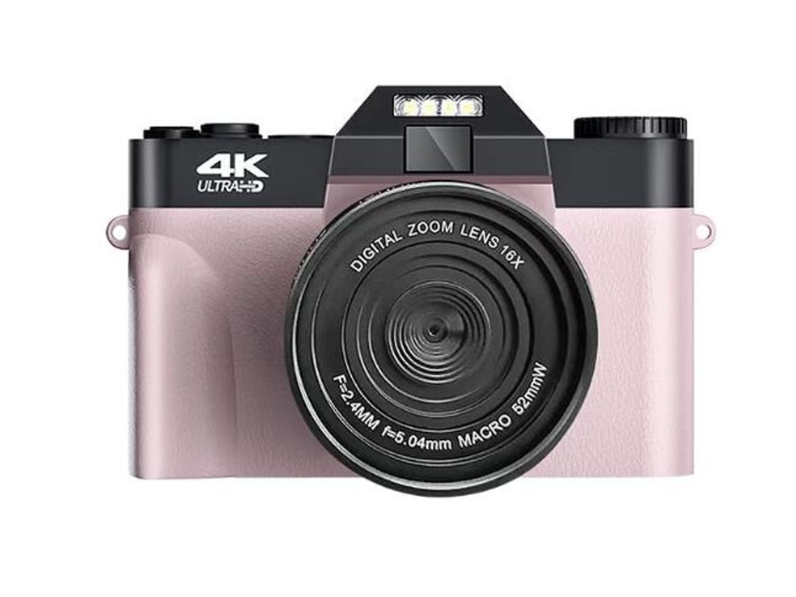 Câmera Fotográfica Digital Wwfw Dc08 4k F2.4 16x Display De 3 Polegadas Ampliado Para Presente De Aniversário Rosa