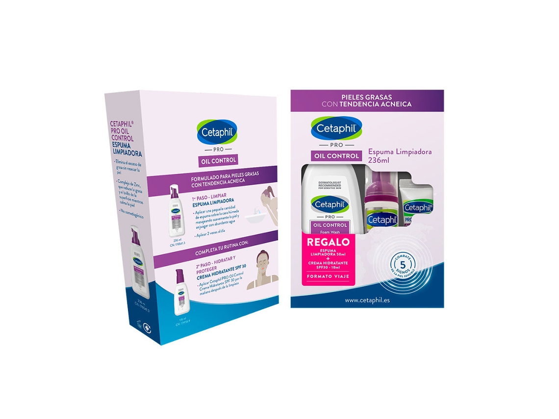 Coffret de Rosto CETAPHIL Pro Oil Control Espuma Limpiadora Lote Cetaphil 3 Pz