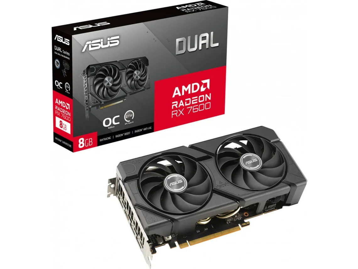 Placa Gráfica ASUS Dual Evo Radeon RX 7600 OC 8GB GDDR6