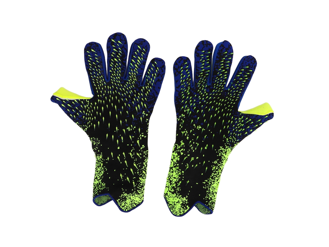 Business luvas de goleiro de futebol com borracha antiderrapante, amortecimento e proteção de dedos fluorescentes, tamanho 9