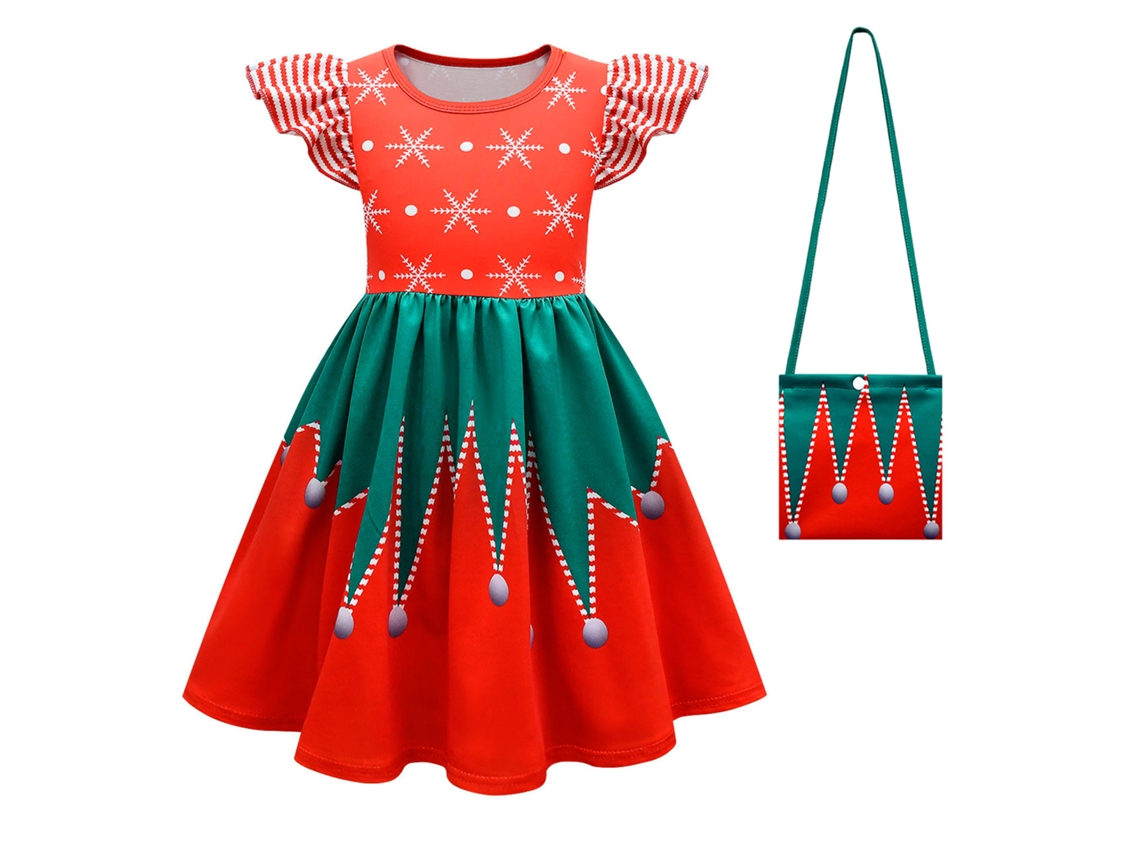 Trajes de Natal Cosplay Conjunto de Vestido Infantil 110