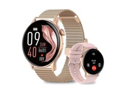 Smartwatch Feminino com Função de Chamada Telefônica Bluetooth, IP67 Android iOS Gold Bestvite