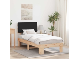 Vidaxl Estrutura De Cama Com Cabeceira Estofada Preto 90 X 190 Cm