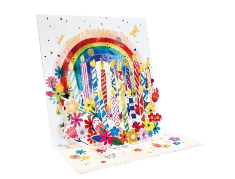 Postal Imagem 3d Pop Up Velas e Flores 19900