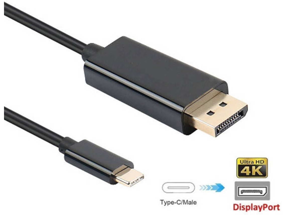 Cabo USB-C para DisplayPort 4K Ultra HD (Preto) (1m)