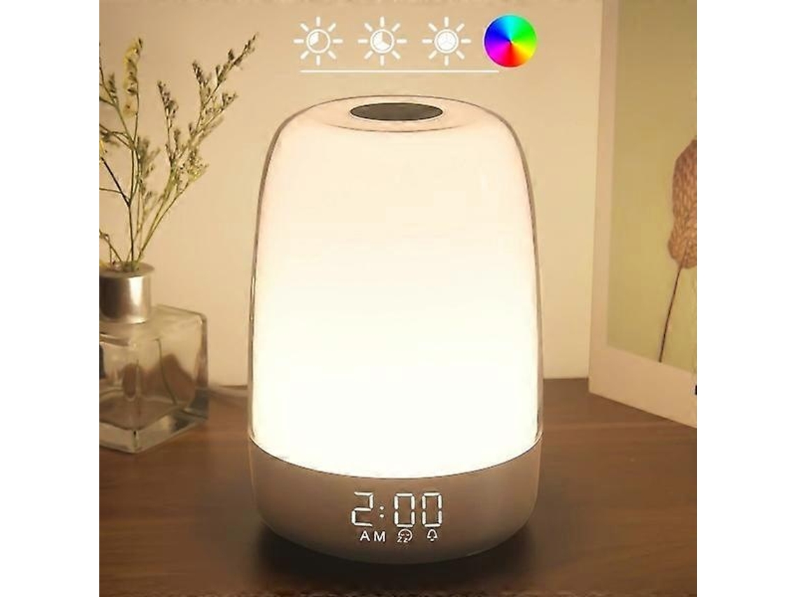 Lurelia Luz Noturna Com Despertador E Simulação De Nascer Do Sol, Luminária De Cabeceira Com Ajuste De 3 Vias, Rgb, Branca Quente, Atmosférica