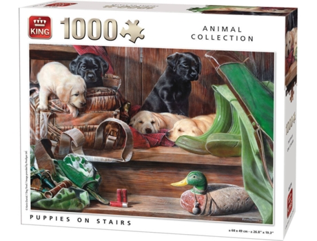 Puzzle 2D  Puppies On Stairs (1000 peças)