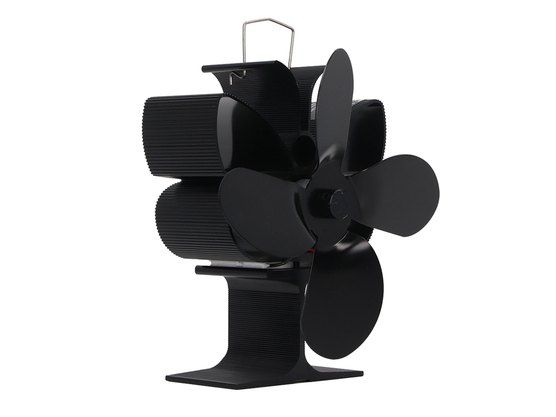 Laxiscreed Ventilador De Lareira Termo, Auto-iniciado, Circulação De Ar Silenciosa, Estilo Borboleta, Preto, 4 Lâminas Φ152