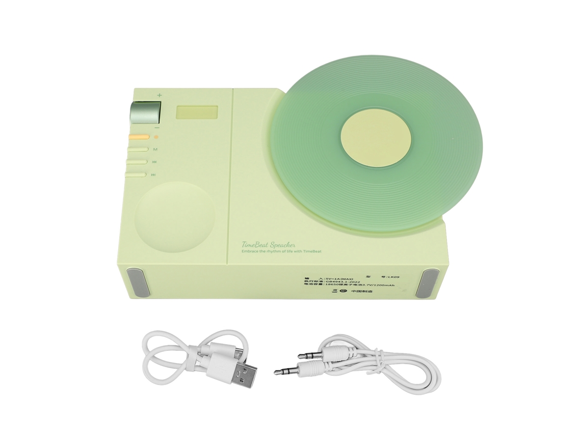 Altifalante Bluetooth Estilo Tocador de Vinil Vintage Portátil LAXISCREED