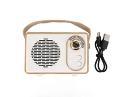 Alto Falante Portátil, Estilo Antigo, Sem Fio, Estéreo, 500mah, Retrô, Bluetooth, Para Mesa De Trabalho, Quarto, Branco Olysi Shop