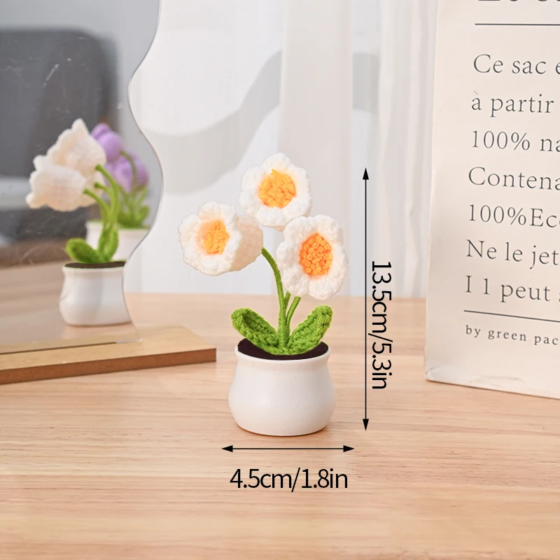Vasos De Flores De Crochê, Vasos De Flores Artificiais, Flores Trançadas À Mão