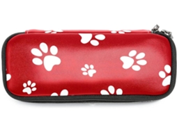 Caixa de armazenamento grande com estampa de pata de cachorrinho, lápis ideal, maquiagem e organização, escola perfeita, mesa