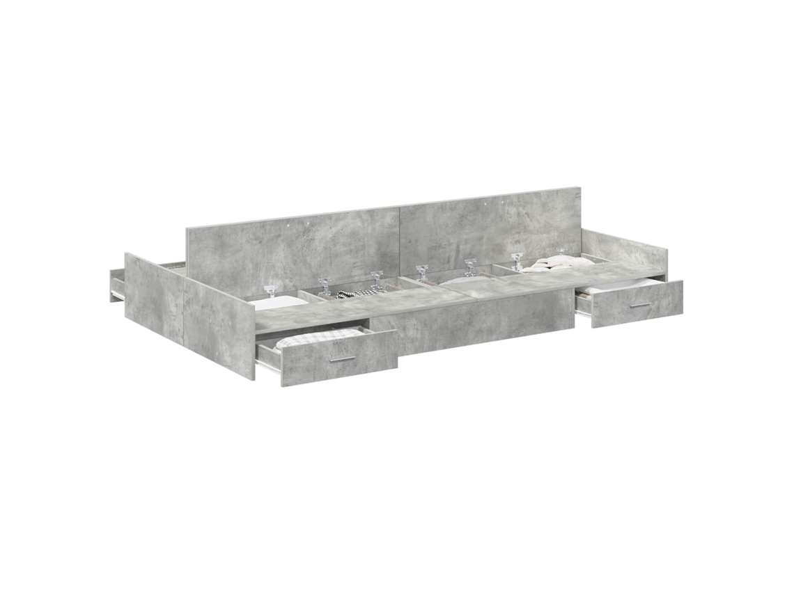 Estrado de Cama com Arrumação com Gaveta Cinzento 120x200 cm MAISON EXCLUSIVE