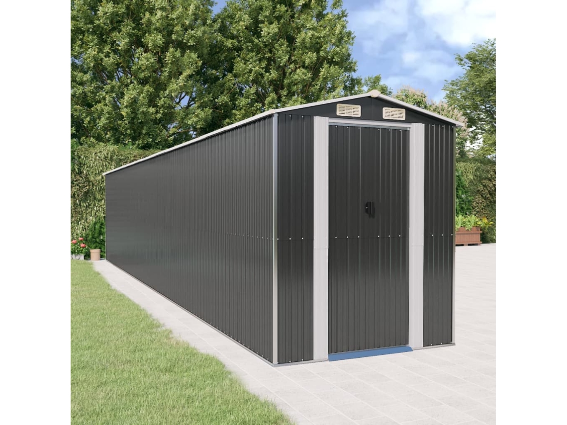 Vidaxl Abrigo De Jardim 192x1021x223 Cm Aço Galvanizado Antracite