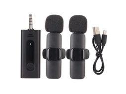 Lurelia Microfone De Lapela Sem Fios Redução De Ruído Plug And Play 2,4 Ghz 1 Para 2 Bluetooth Para Gravação
