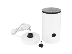 Batedor de Leite Elétrico 250 Ml Mini com Tampa Transparente Branco