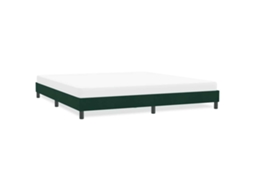 Vidaxl Estrutura De Cama Sem Colchão 180x210 Cm Veludo Verde-escuro