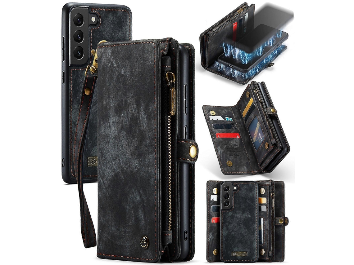 Capa De Couro Flip Horizontal Multifuncional Destacável Para Samsung Galaxy S22 5g Me-008