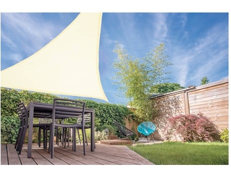TOLDO VELA TRIÂNGULO CREME 3,6X3,6X3,6MTS
