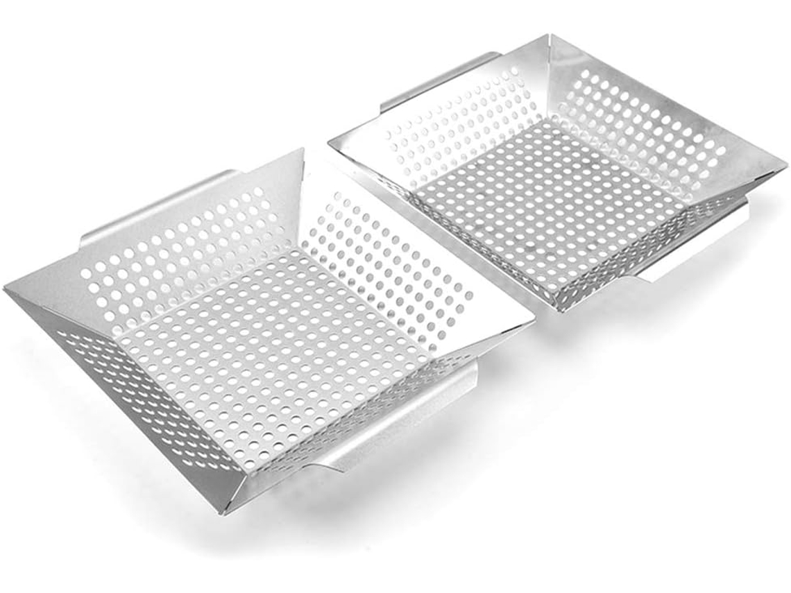 Conjunto De Cestos Para Grelha, Cestos Para Grelha, Cesto Para Grelha Externa, Aço Inoxidável, Resis Gokoco