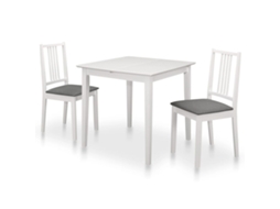 Vidaxl 3 Pcs Conjunto De Jantar Mdf Branco