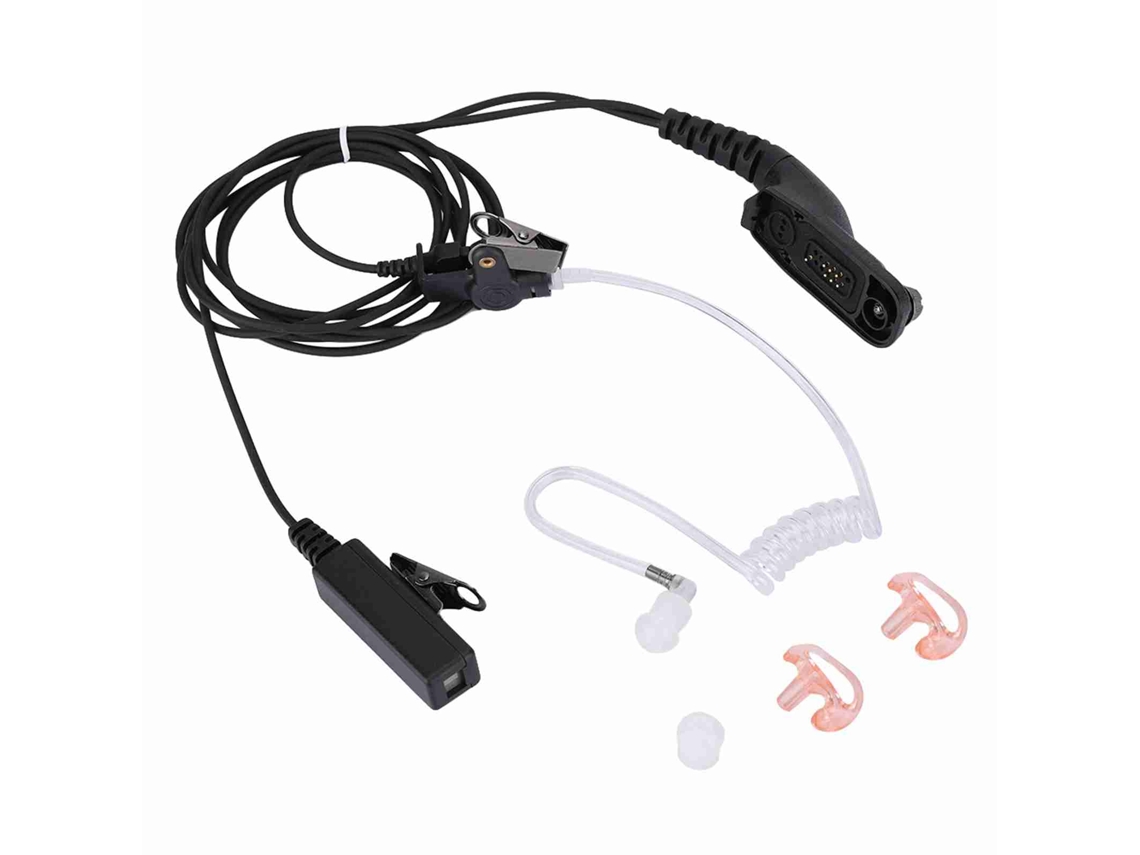 Fone de ouvido Mali com tubo acústico, 2 pinos, para rádio walkie talkie Motorola, com PTT e microfone