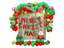 Conjunto De 153 Peças Para Festa De Natal, Balão, Cortina De Chuva, Combinação De Cenário De Natal, Arranjo De Fundo Para Festa Olysi Shop