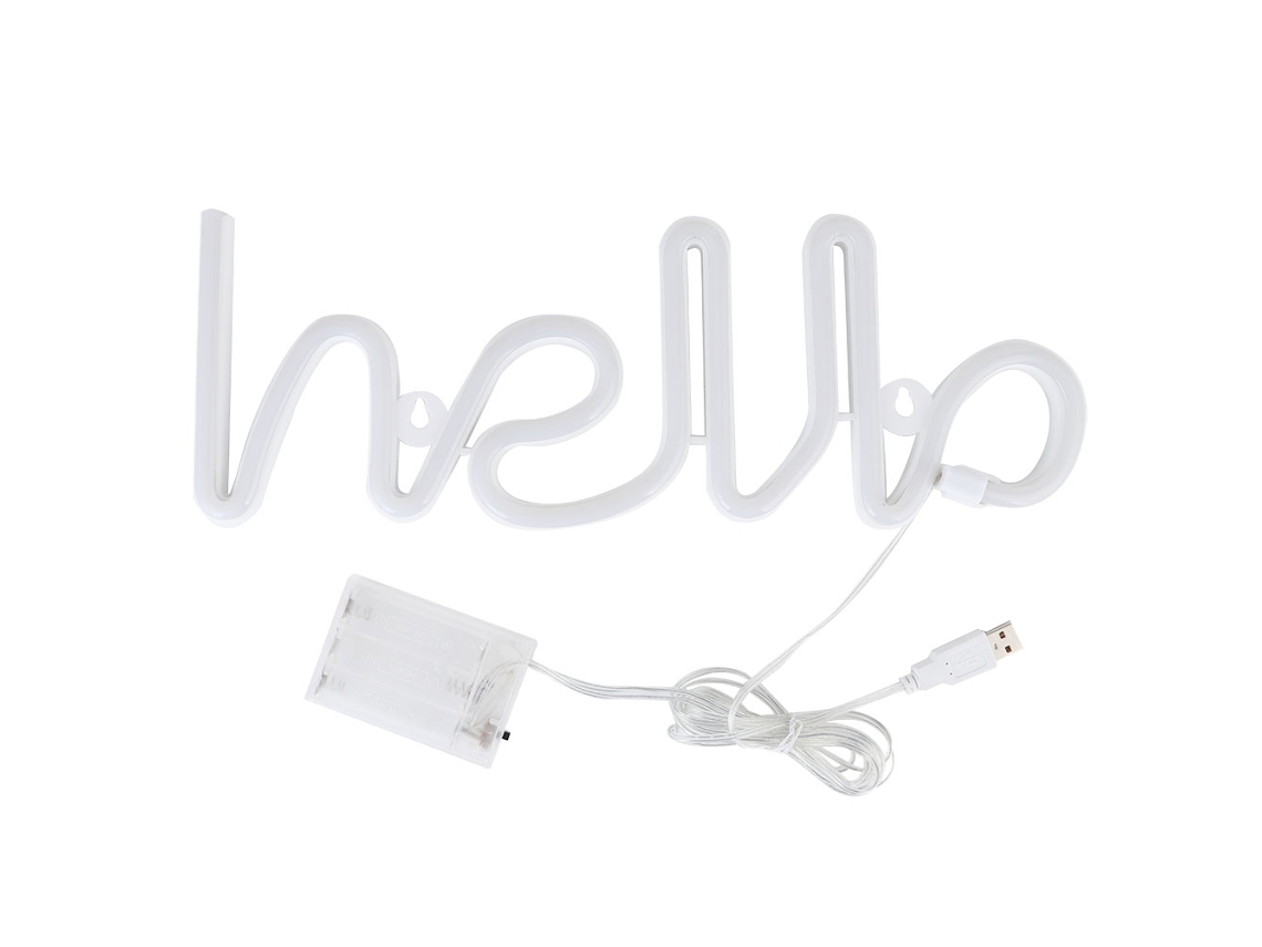 Luz Led em Forma de Letra Hello Rosa Decorativa para Festas Aniversário Casa Usb/bateria | S/MARCA