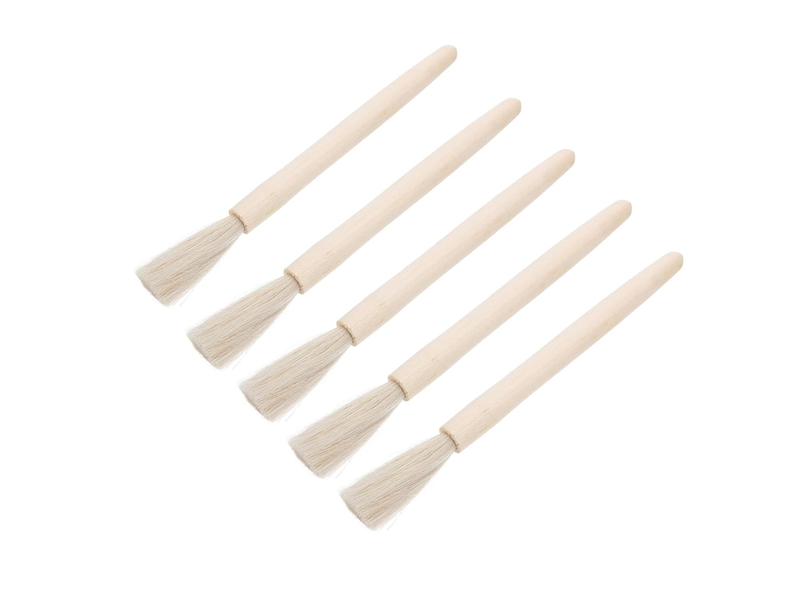 Escova De Equilíbrio Para Laboratório, Bege, Em Madeira E Lã, Conjunto De 5 Peças Para Limpeza Completa E Sem Rebarbas