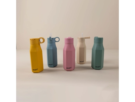 Garrafa De Silicone Inaie 350ml Bege Grf Sq Beg