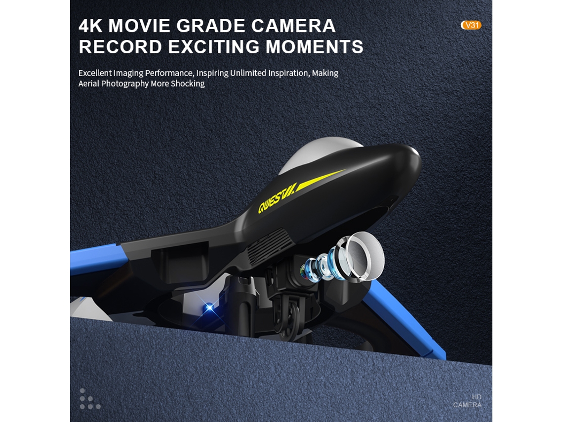 Drone de Avião Planador de Espuma V31 com Câmera 4K Duração Da Bateria: 15 Min 1 Bateria Azul