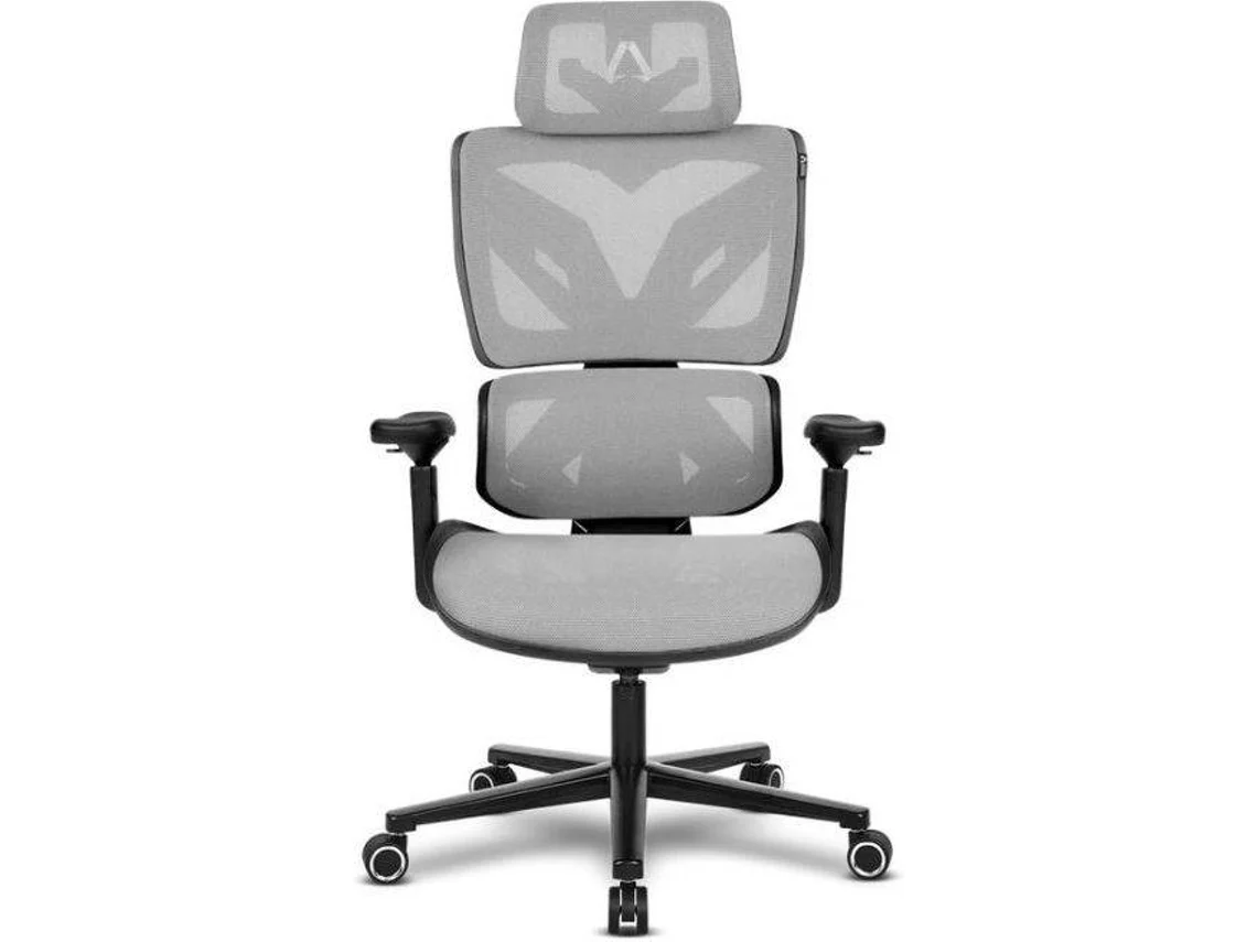 Cadeira Gaming  ALPHA GAMER Wave (Até 130 Kg - Elevador a Gás Classe 4 - Preto/Cinzento)