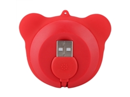 Cabo retrátil 3 em 1 vermelho, 100cm, 5V, 2.4A, com design animado