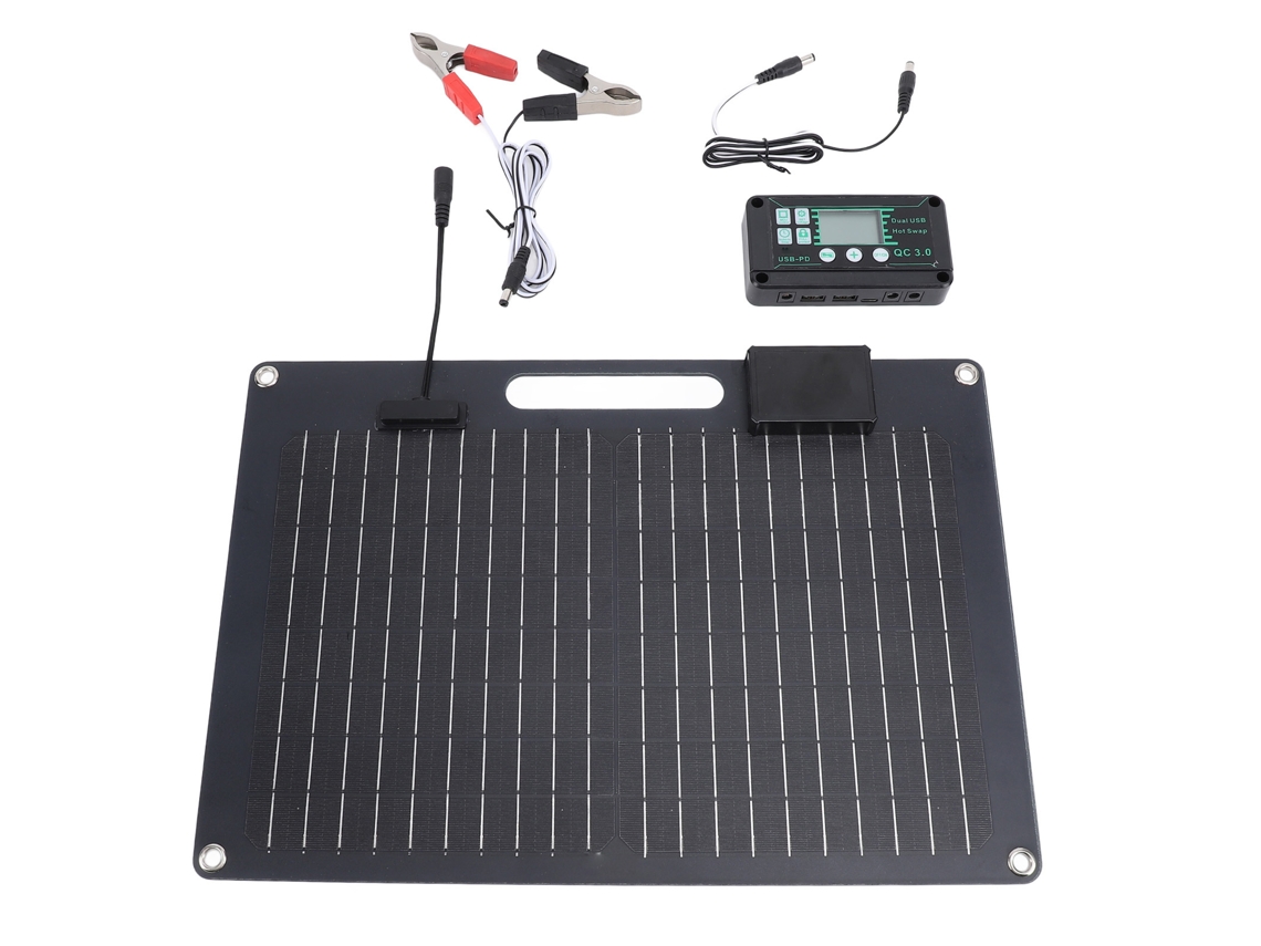 Kit Painel Solar Primerox 100w, controlador de 100a, carregador de bateria