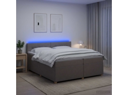 Vidaxl Cama Box Spring Com Colchão Cinzento-acastanhado 200 X 200 Cm