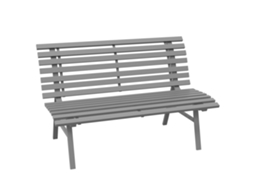 Banco Jardim Parque 2 Lugares Alumínio Cinza 123x67x79cm VELTRIX