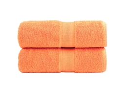 Vidaxl Toalhas De Rosto Premium Solund 2 Unidades Laranja 30x30 Cm 600 G/m²
