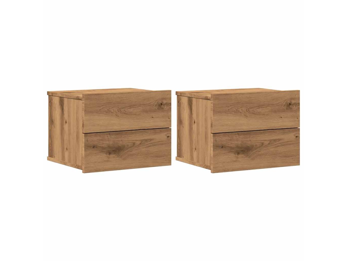 Wall-mounted Bedside Cabinet, Wall-mounted Bedside Cabinets Vidaxl Marrom Madeira Processada (n/a)