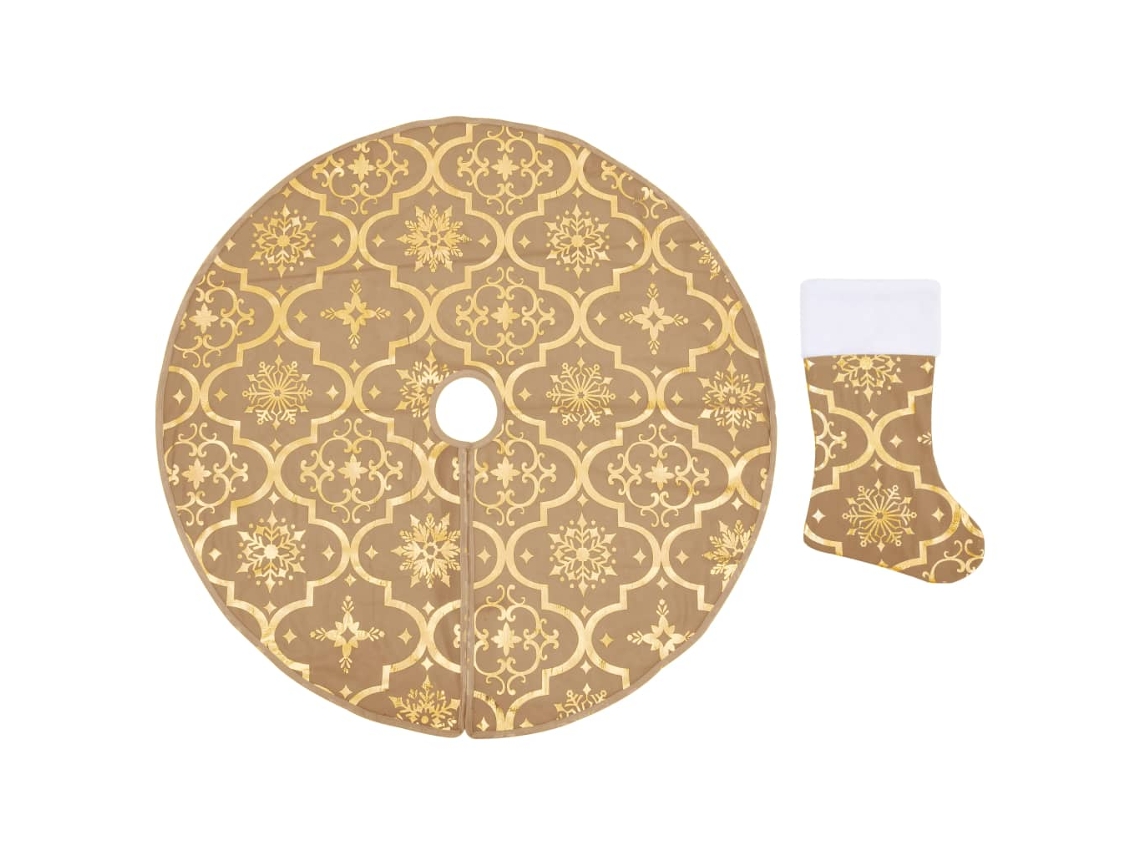 Christmas Tree Skirt, Christmas Tree Skirts Vidaxl Amarelo Tecido (150 Cm)