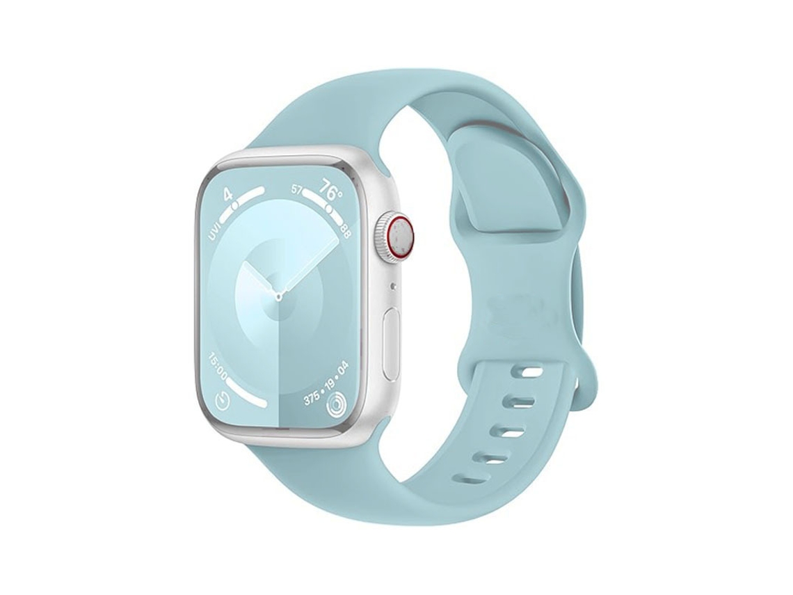 Pulseira de Silicone Halinuia para Apple Watch S1 11/ultra 1 3/se1 2 , Fecho em Formato de Oito, Design Esportivo Respirável,azul Céu (42 49 Mm)