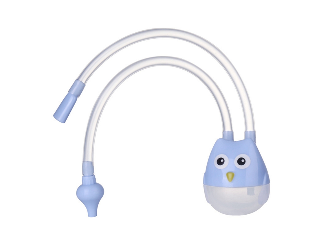 Mali aspirador Nasal Manual para Bebê Silicone Anti retorno Design Coruja Limpador Nariz Seguro Azul