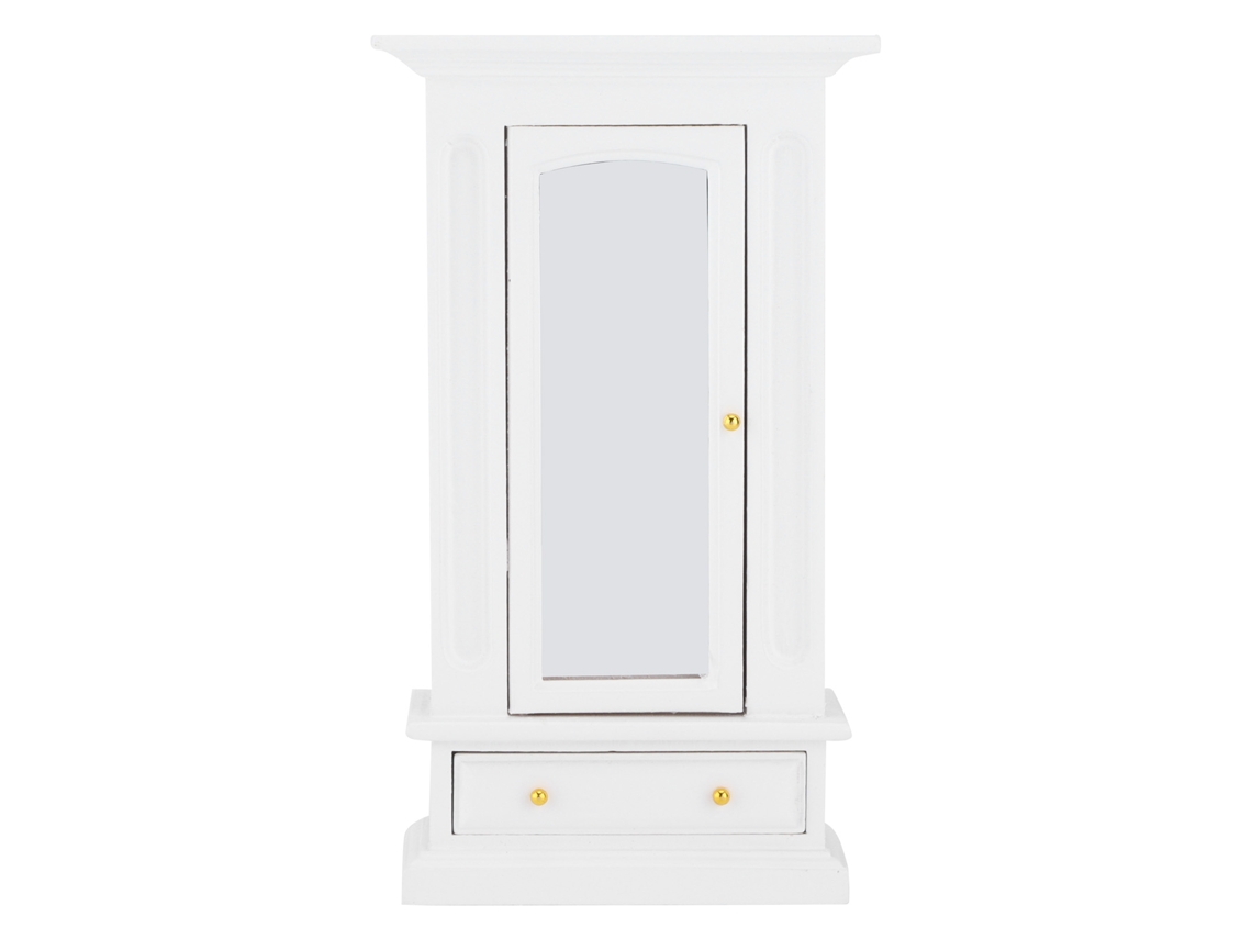 Armário De Madeira Miniatura Para Casa De Boneca Acessório De Mobiliário Simulado (branco)