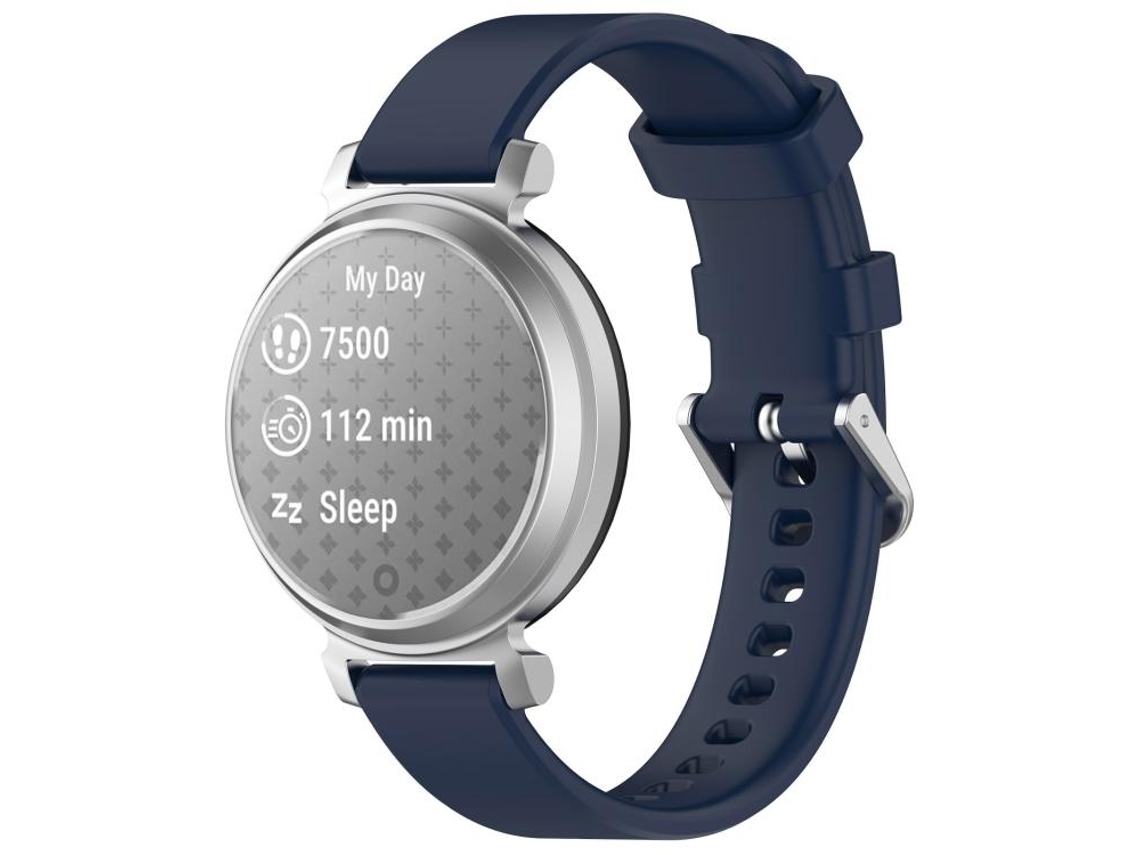 Bracelete para Garmin Lily 2 Silicone Fivela Prateada Liberação Rápida Azul Meia noite XIAOMOYU