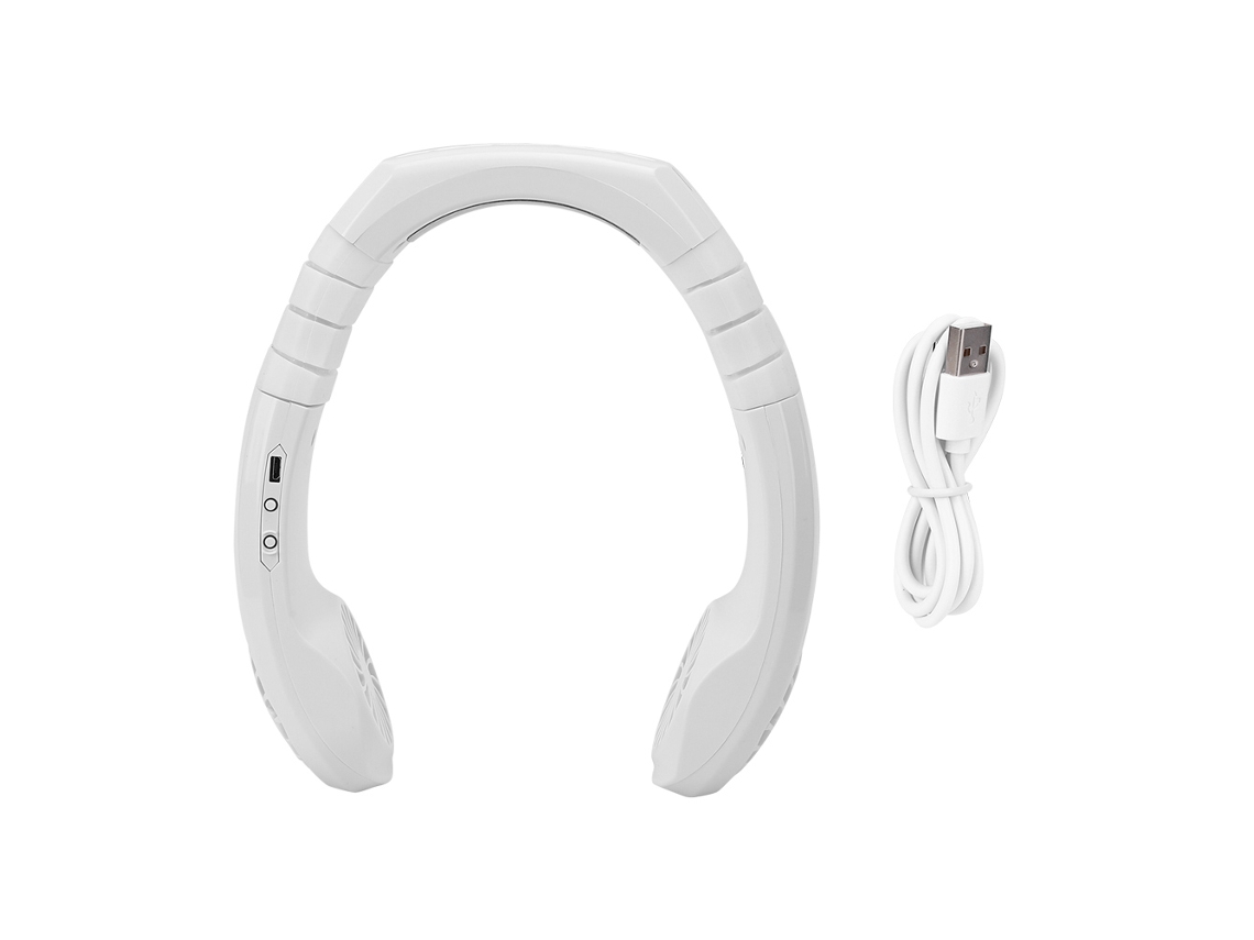 Ventilador Portátil de Pescoço Usb Resfriamento Instantâneo Branco