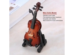 Instrumento Musical Miniatura De Madeira - Simulação De Violino - Decoração Para Sala De Estar - Acessórios Para Boneca - Adorno Elegante - Materiais