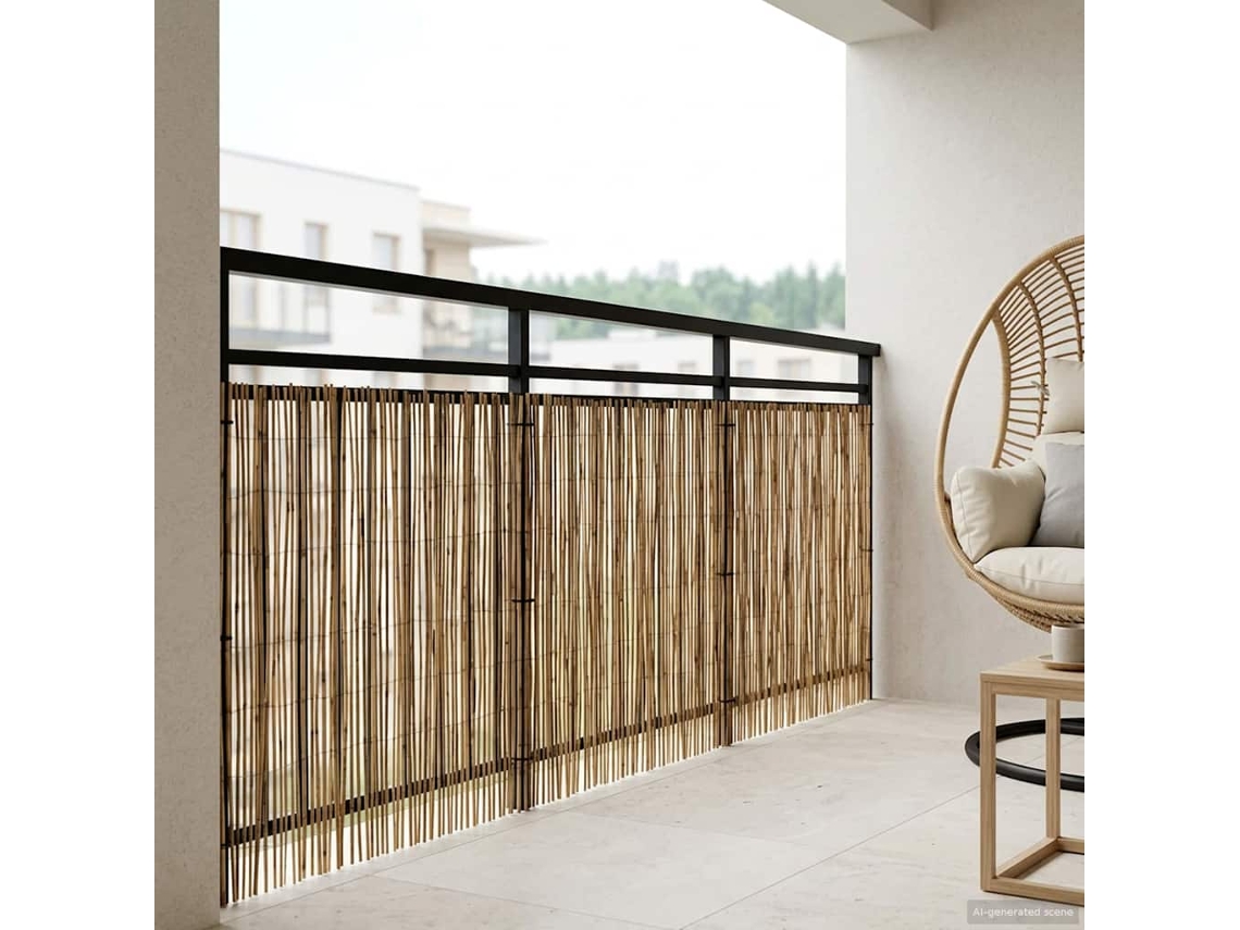 Vidaxl Cerca Para Jardim Carbonizado 500 X 80 Cm Junco
