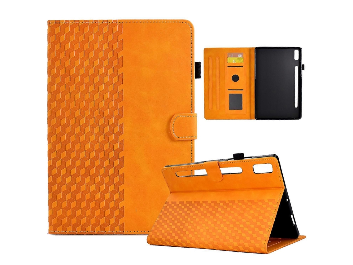 Capa De Couro Com Relevo Em Losango Para Tablet Lenovo Tab P11 Pro Gen 2